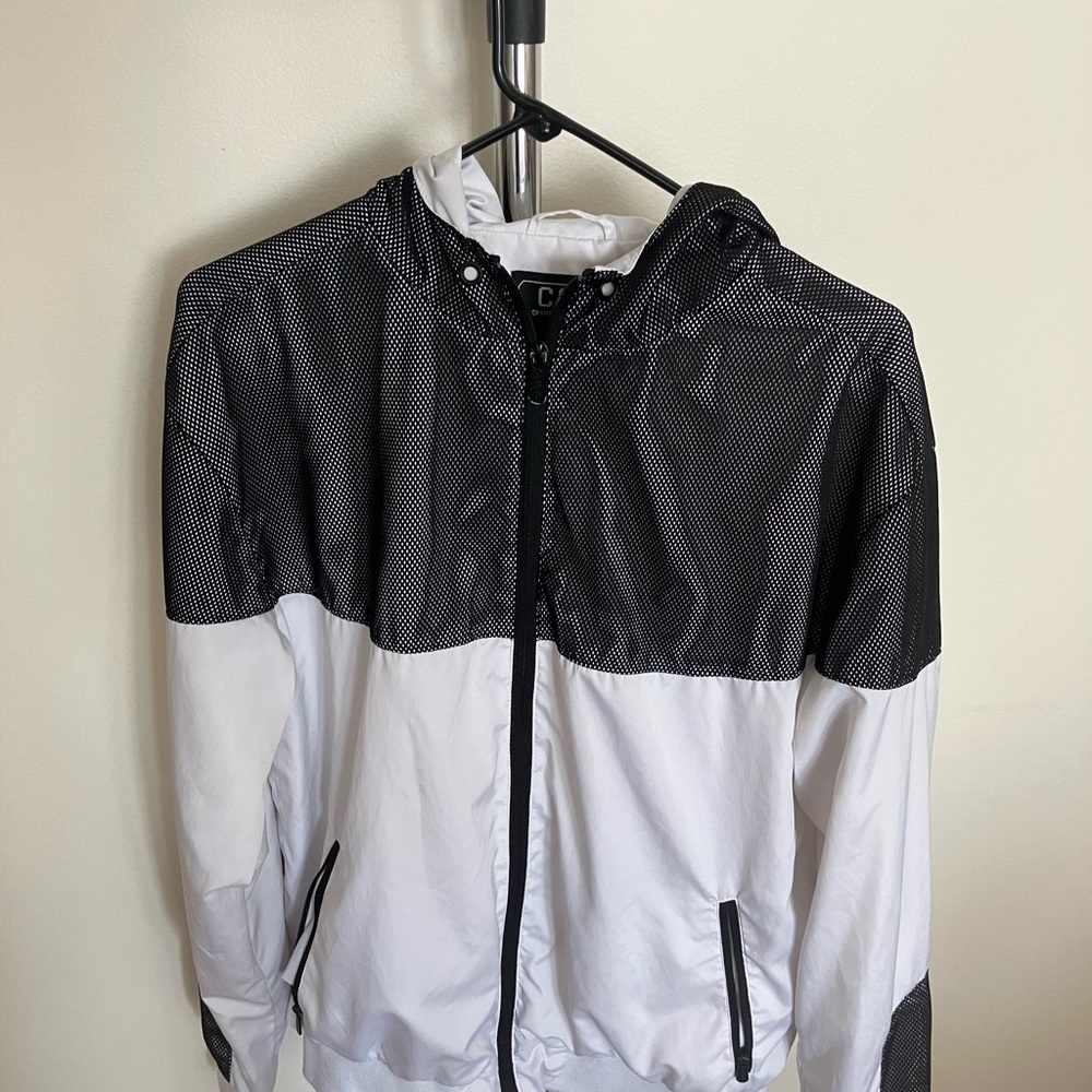 Black & white track jacket, with mesh - Medium - Champs Sports Gear - Y2K, 2000s
